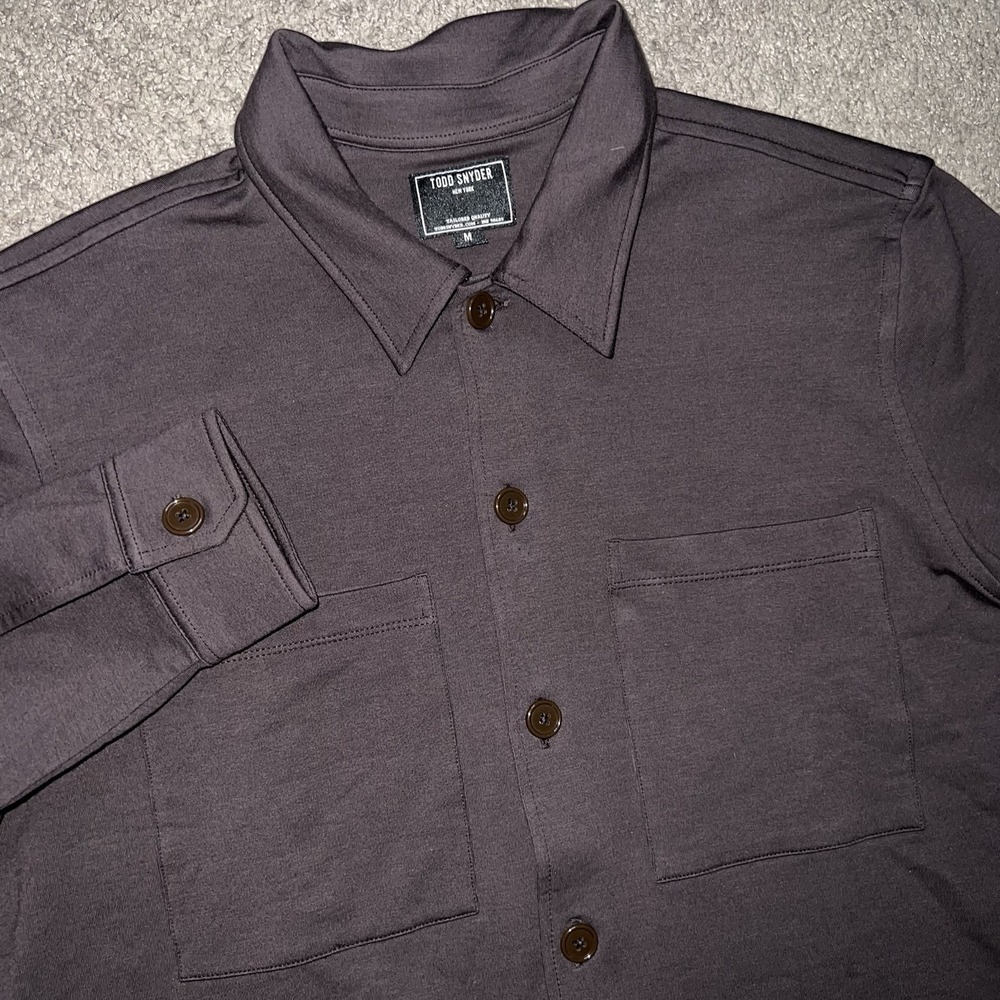 TODD SNYDER Men's Button Front THICK 100% Cotton M TWO POCKET UTILITY